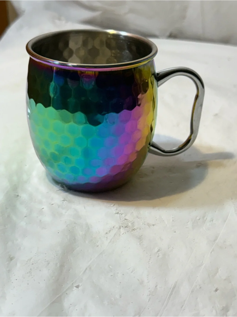 Cambridge Silversmiths 20 oz Rainbow Hammered Moscow Mule Mug stainless steel